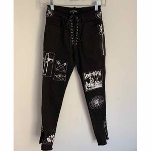 Dolls Kill Patchwork Skinny Jeans